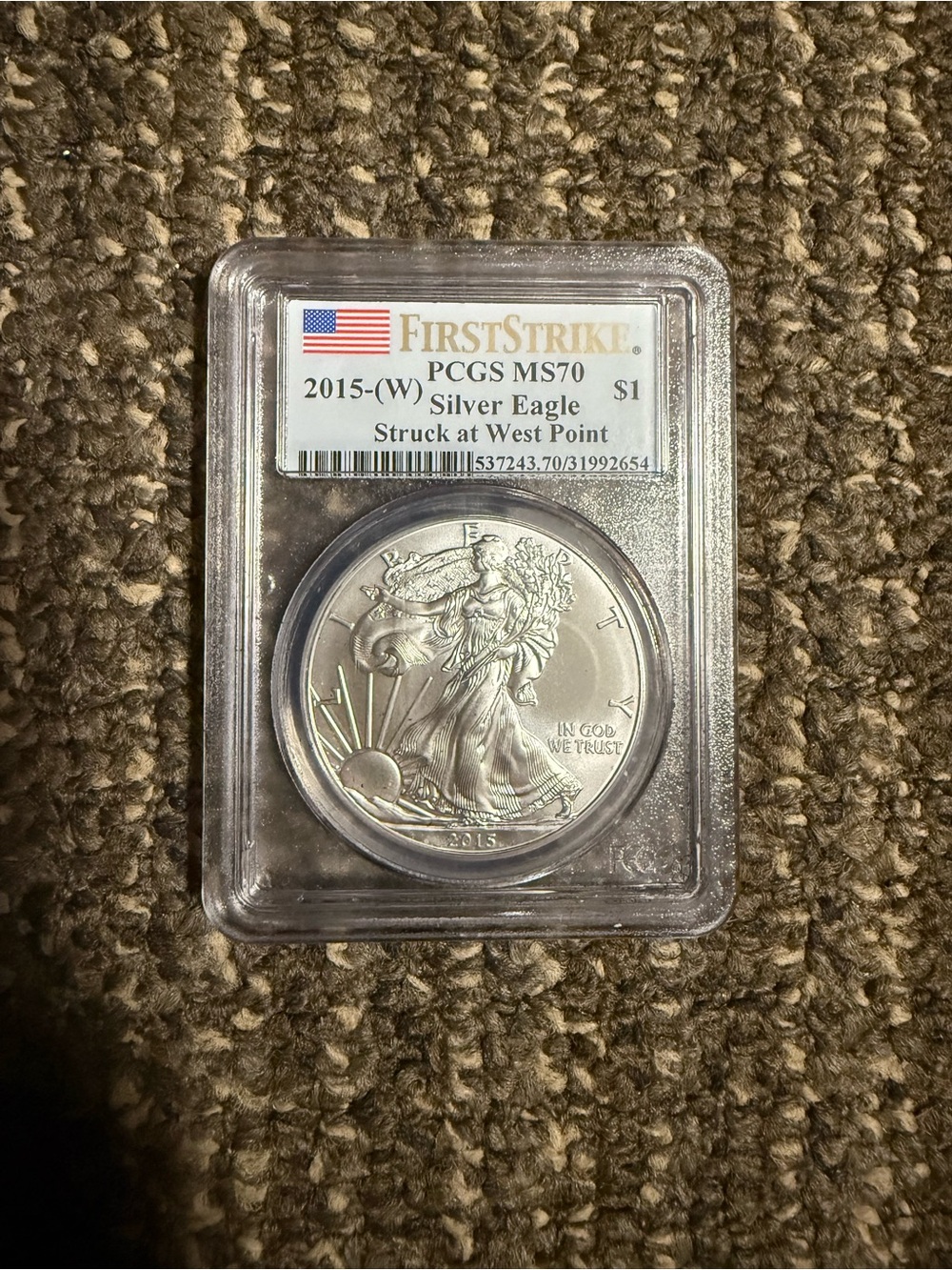 First Strike 2015-(W) PCGS MS70 Silver Eagle Struck at West Point